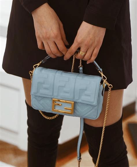 fendi blue slingbag|Fendi bag with thick strap.